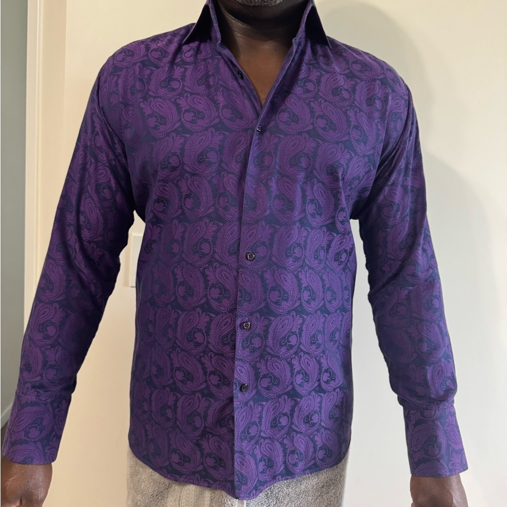 Stylish Purple Paisley Men's Shirt